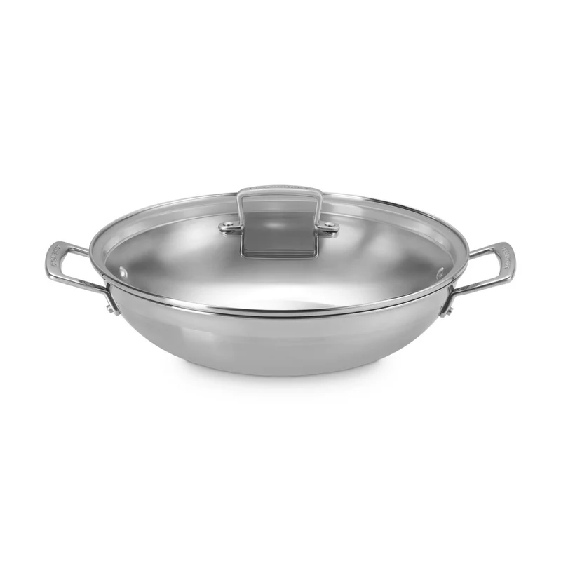 Acciaio Inox Wok In Acciaio Inox Con Coperchio In Vetro