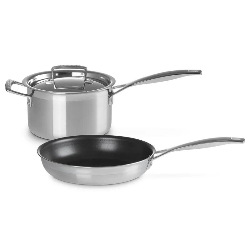 Acciaio Inox Set Casseruole e Padelle In Acciaio Inox Set 2 Pz