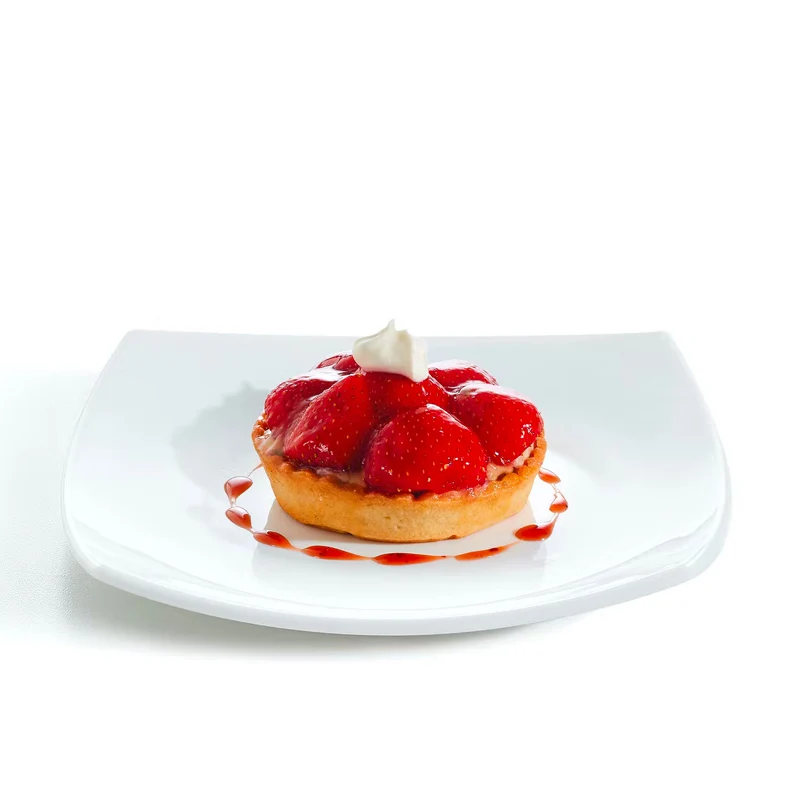 19x19 cm - Delice Piatto Frutta Dessert In Vetro Opale - Set 6 Pz
