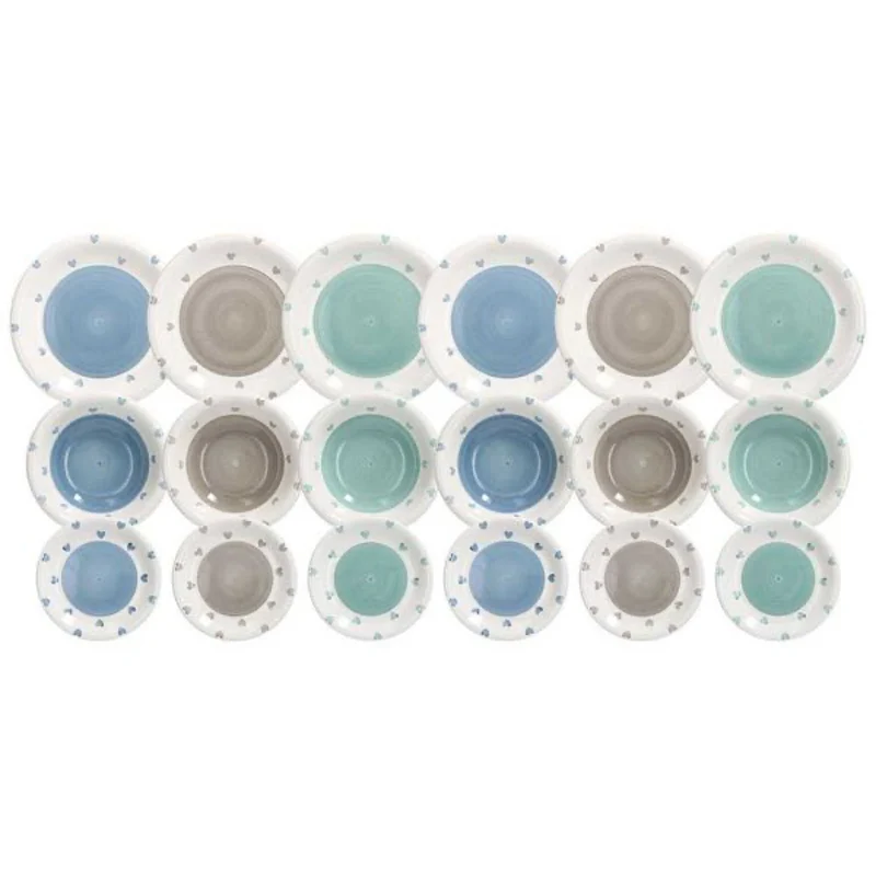 Lousie Lovely Servizio Piatti In Stoneware - Set 18 Pz