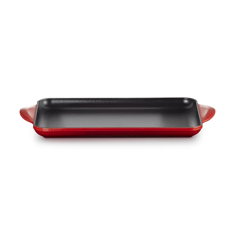 32x22 cm - Tradition Grill Bistecchiera Rettangolare Liscio In Ghisa Vetrificata