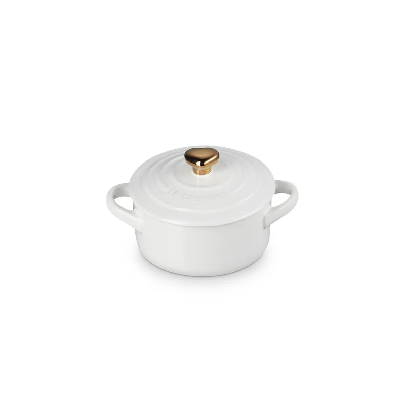 10 cm - Mini Cocotte Con Pomolo Cuore In Gres Vetrificato
