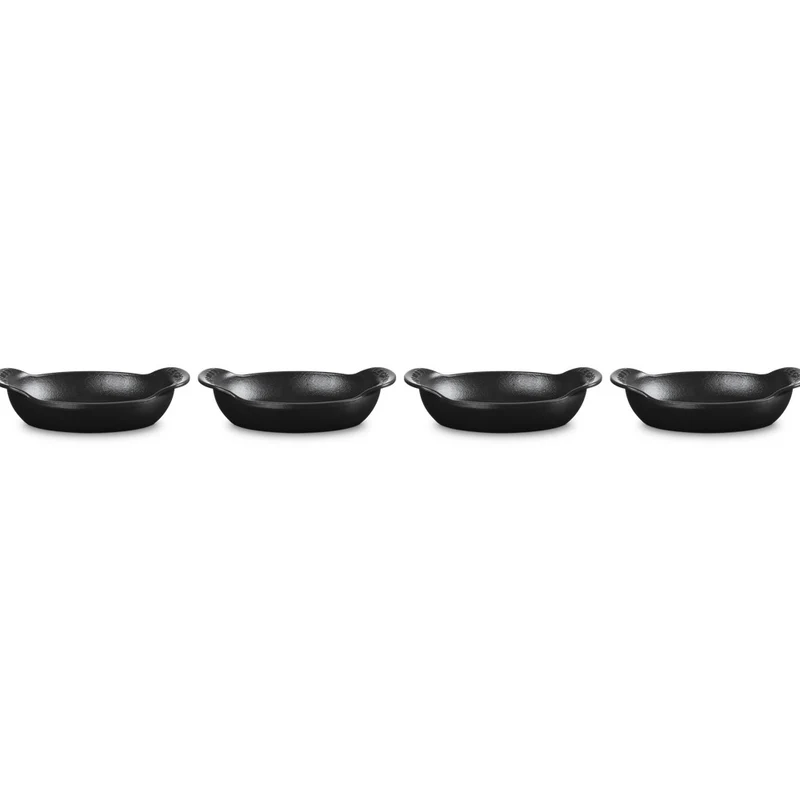 15 cm - Gourmand Mini Pirofila Ovale In Ghisa Vetrificata Set 4 Pz