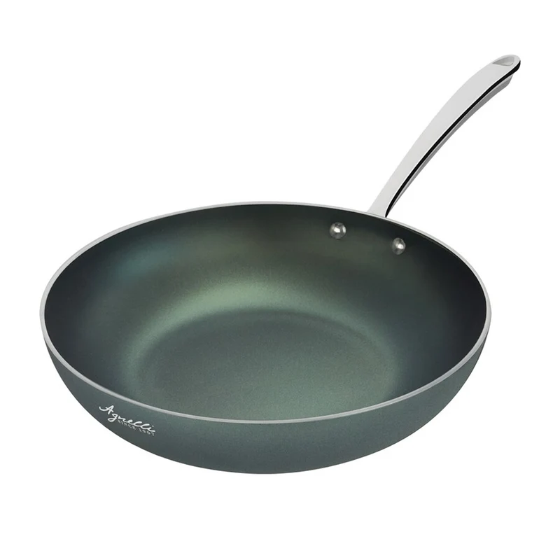 AlGreen 3mm Padella Alta Svasata Antiaderente Con Manico Inox