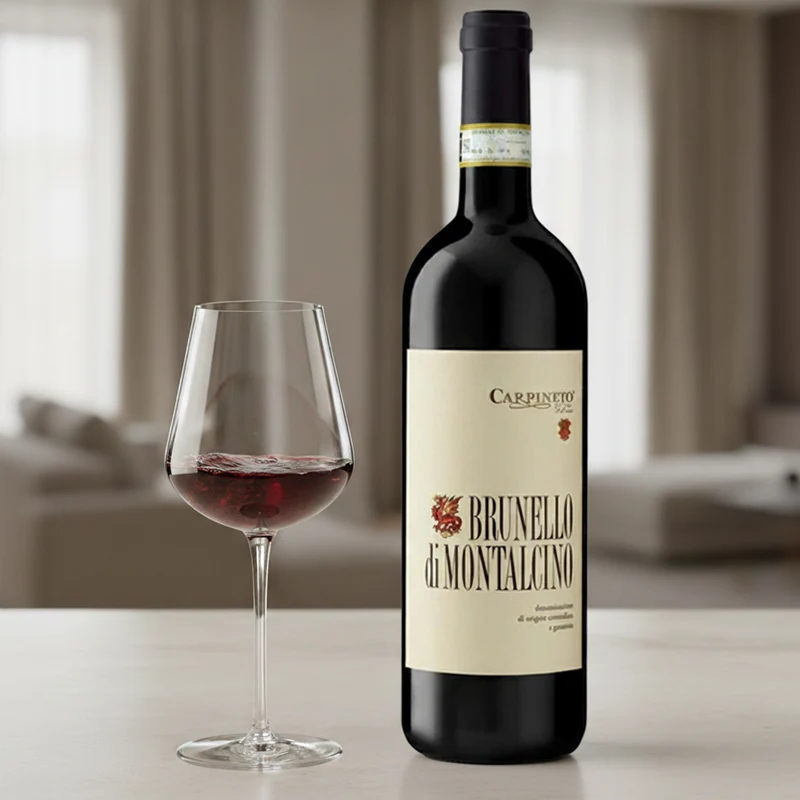 Brunello di Montalcino DOCG 2019 Carpineto + 6 Calici Vino Rosso InAlto Uno 56 cl