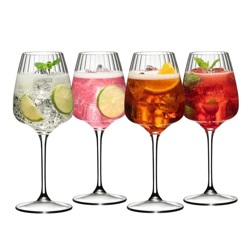 55 cl - Summer Drinks Calice Cocktail In Vetro Set 4 Pz