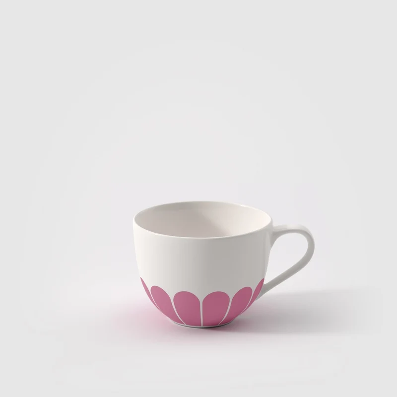 16 cl - Fleur Tazza Tè In Porcellana Premium Set 6 Pz