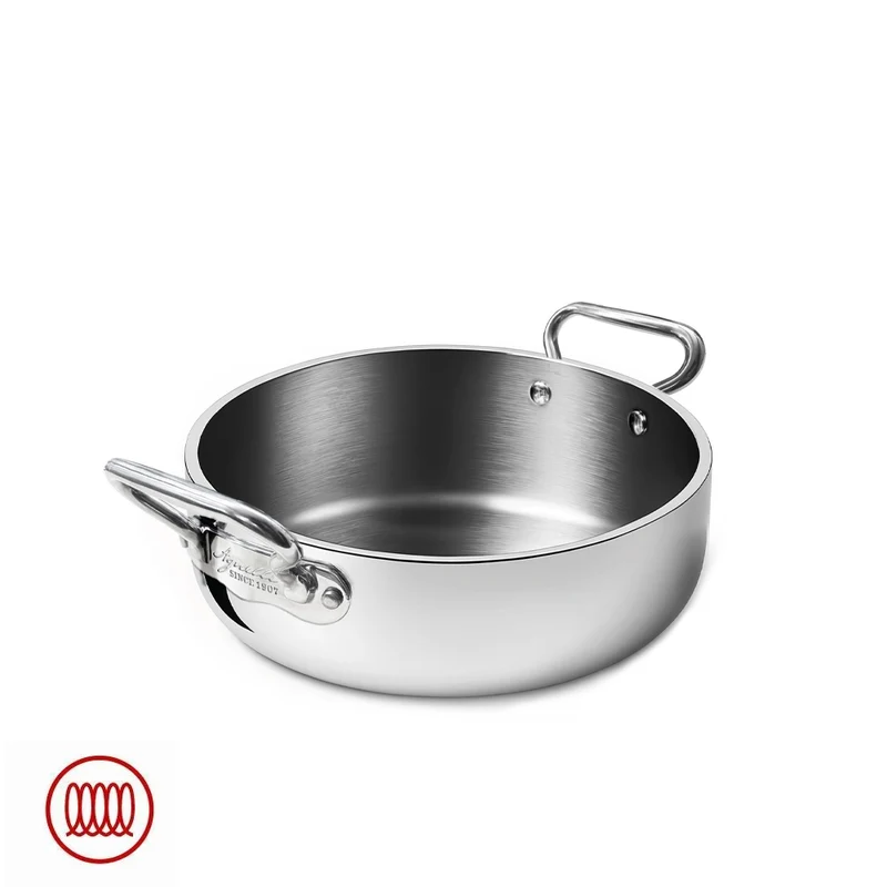 Alu-Inox 5-Ply Tegame Basso Con Manici 1907 In Alu-Inox
