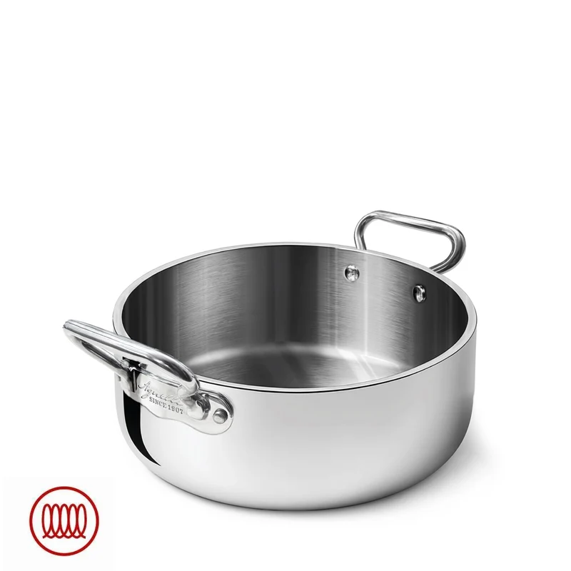 Alu-Inox 5-Ply Casseruola Bassa Con Manici 1907 In Alu-Inox