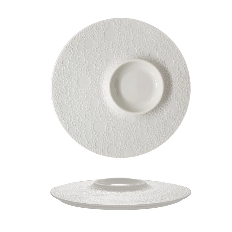 30.5 cm - Moon Piatto Presentazione Decorato In Porcellana Set 4 Pz