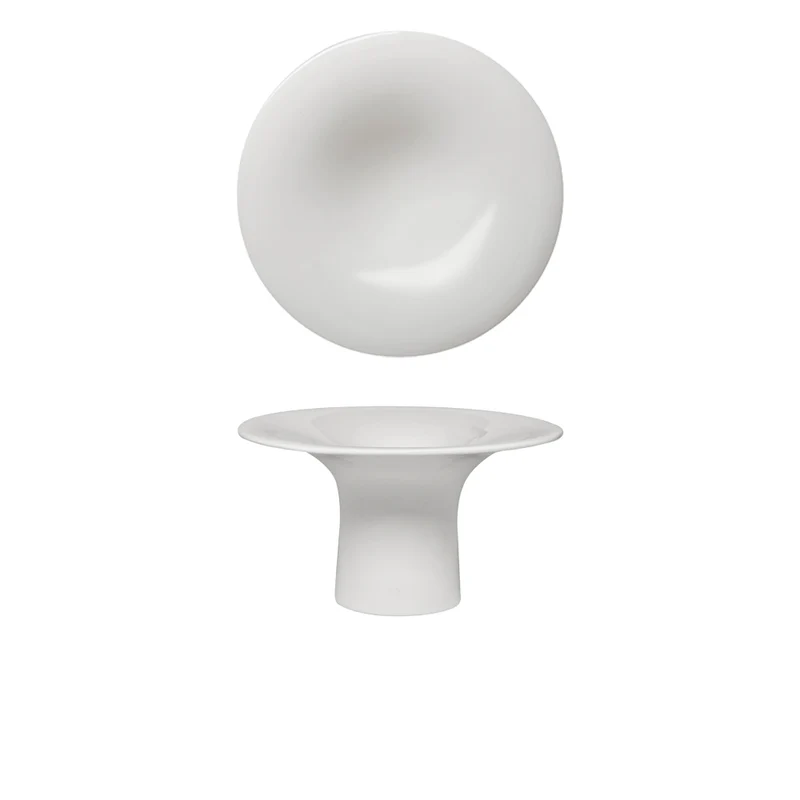 14x7.8 cm - 50's Era Piatto Presentazione Alzata Gourmet Bassa In Porcellana Set 4 Pz