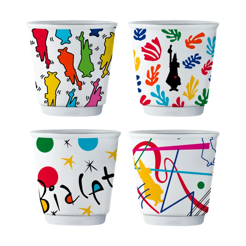 6 cl - Arte Bicchierino Caffé In Porcellana Set 4 Pz