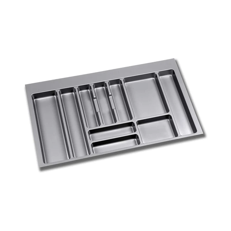 Portaposate Regolabile Per Cassetto In Plastica 83cm Grigio