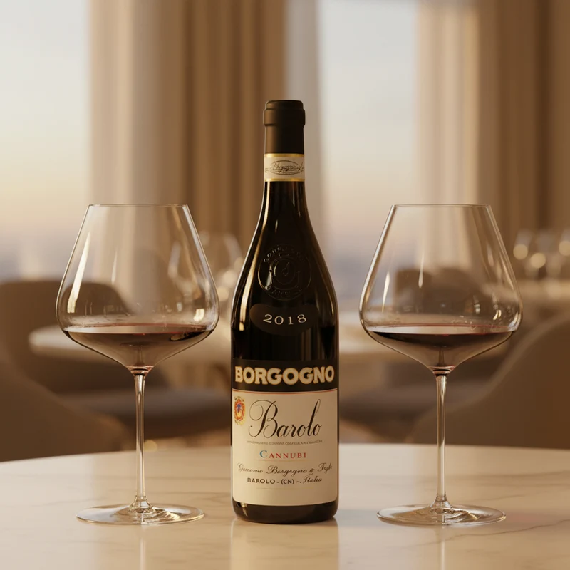 Cannubi Barolo DOCG 2018 Borgogno + 2 Calici Borgogna Denk’Art 96 cl