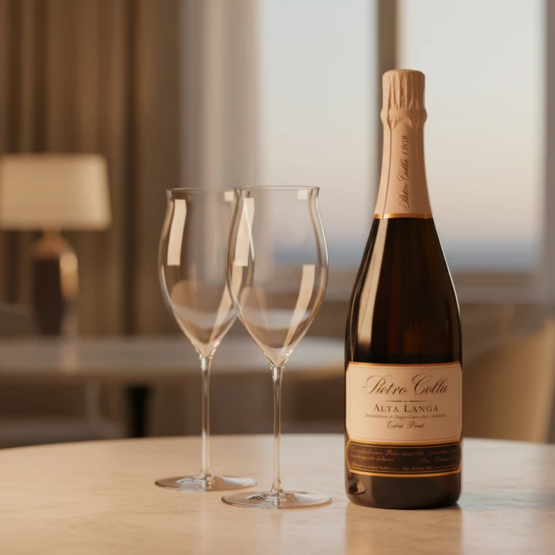 Alta Langa DOC 2021 Extra Brut Pietro Colla Poderi Colla + 2 Calici Flute Ultralight 51 cl