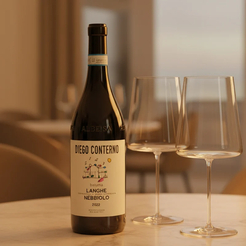 Baluma Langhe DOC 2022 Conterno Diego + 6 Calici Vino Rosso Zante Ray 60 cl