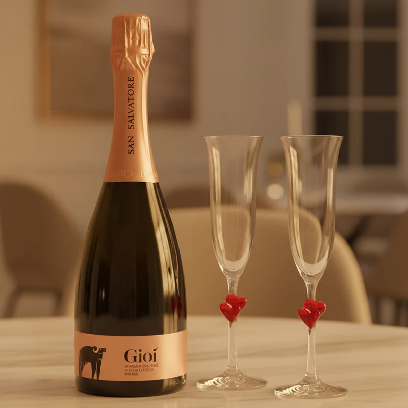 Gioì Extreme Brut Rosé Metodo Classico 2019 San Salvatore 1988 + 2 Calici Flute L’Amour 17,5 cl