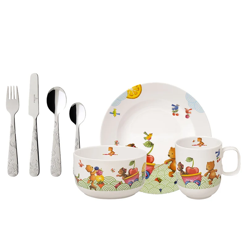 Kiddy Bears Hungry As A Bear Servizio Piatti Colazione Per Bambini Set 7 Pz