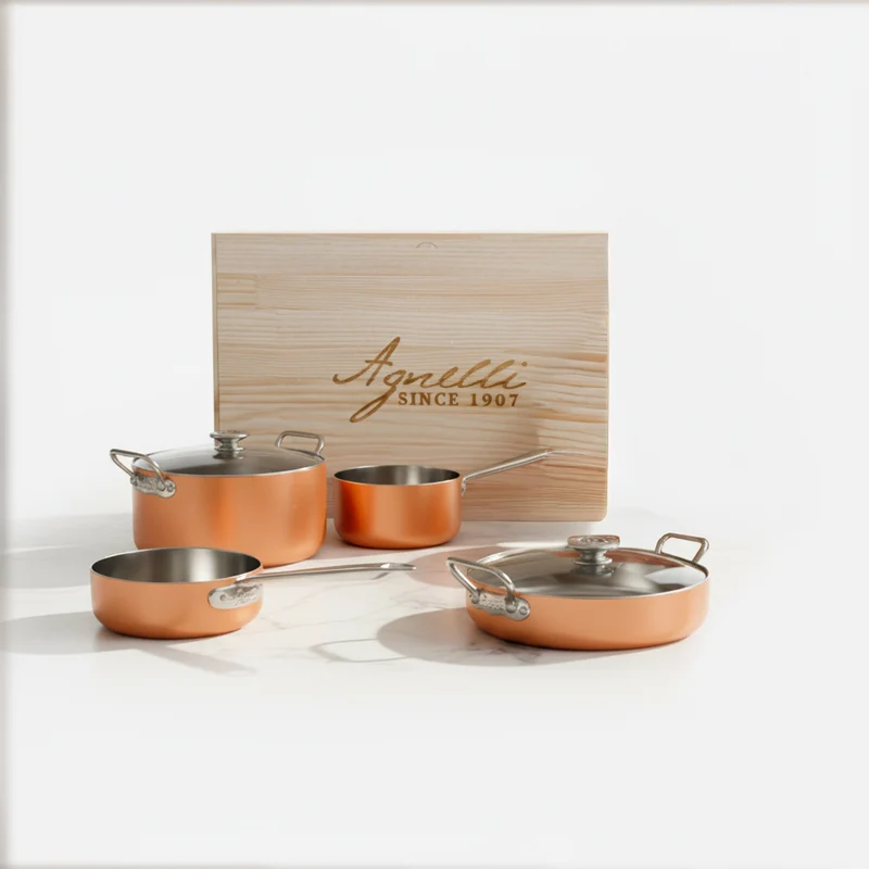 Copper4 Batteria Pentole Induzione In Rame Set 6 Pz