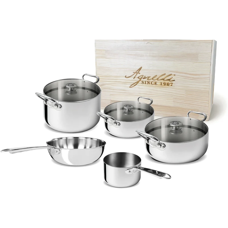 Alu-Inox 3-Ply Batteria Pentole Induzione In Alu-Inox Set 8 Pz