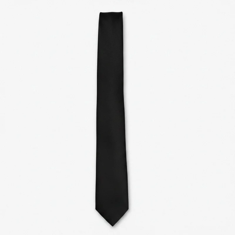 Cravatta raso liscio 5 cm per uomo - Nero