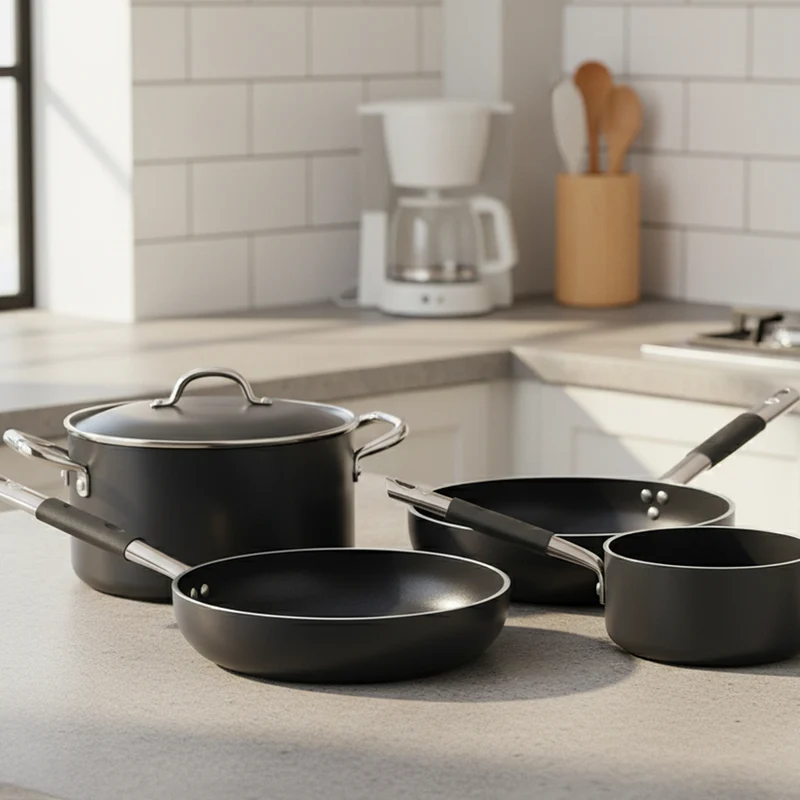 Agnelli Set Batteria Pentole Antiaderenti + Padella Alta AIBlack