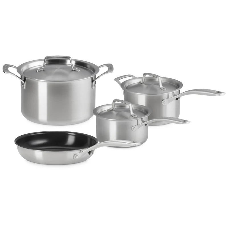Inox Essential Set Pentole e Padelle In Acciaio Inox Set 4 Pz