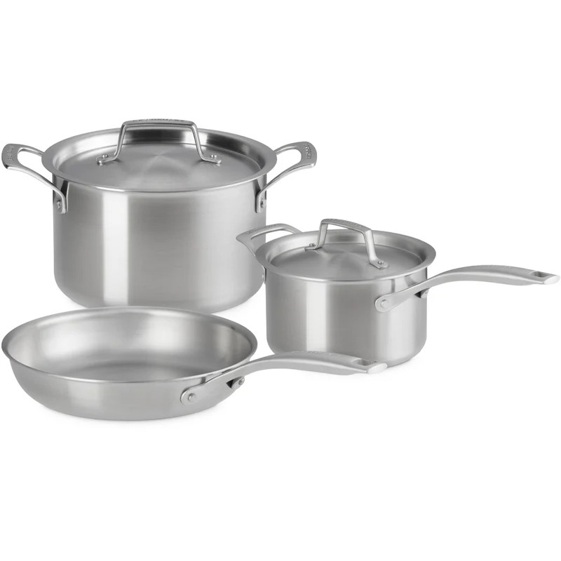 Inox Essential Set Pentole e Padelle In Acciaio Inox Set 3 Pz