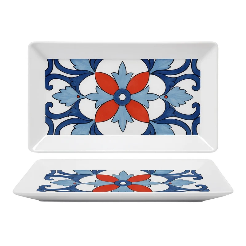 29x17.5 cm - Margot Vassoio Rettangolare In Porcellana Set 6 Pz
