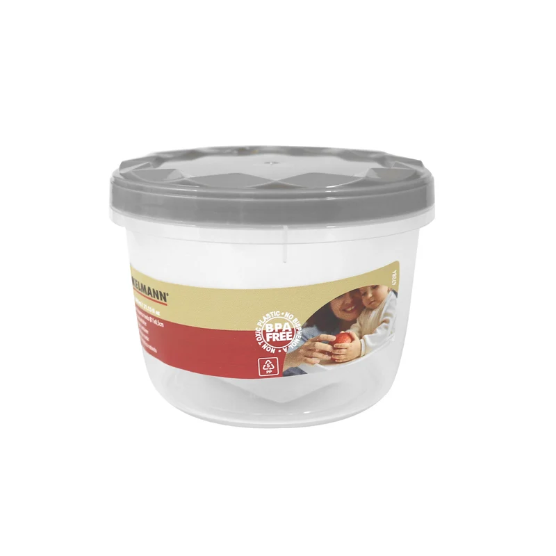 Contenitore con coperchio, tondo, 600ml, Ø11x8,5 cm