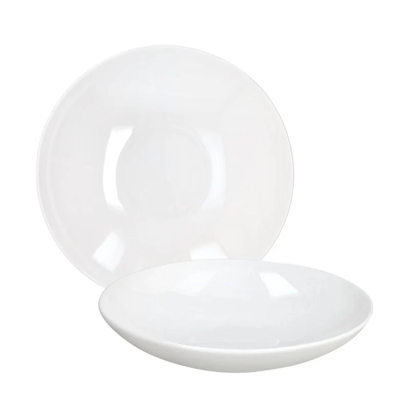 24 cm - Silk Piatto Fondo In Porcellana Bone China Set 6 Pz