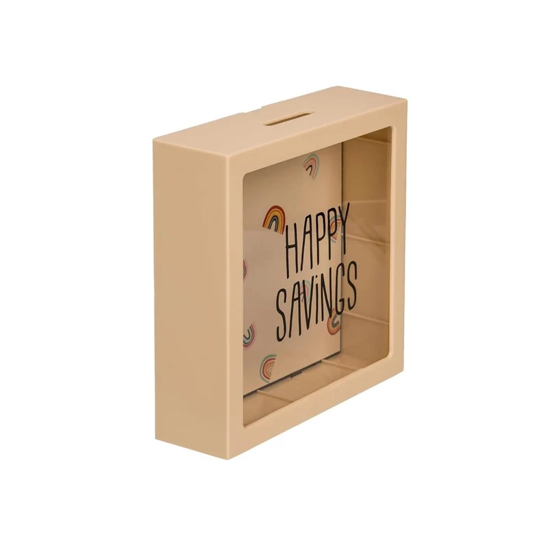 Salvadanaio Box Con Cornice In Decorazione Arcobaleno In Plastica 15cm