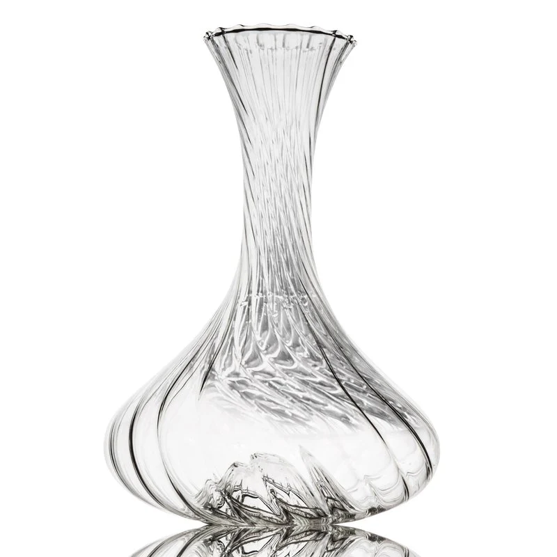 150 cl - Vertigo Decanter Vino In Vetro Cristallino Con Stopper AcrilicoTrasparente