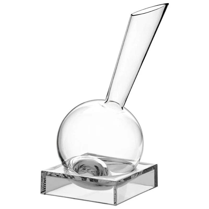 150 cl - Vinocchio Decanter Vino In Vetro Cristallino Con Base Acrilica Trasparente