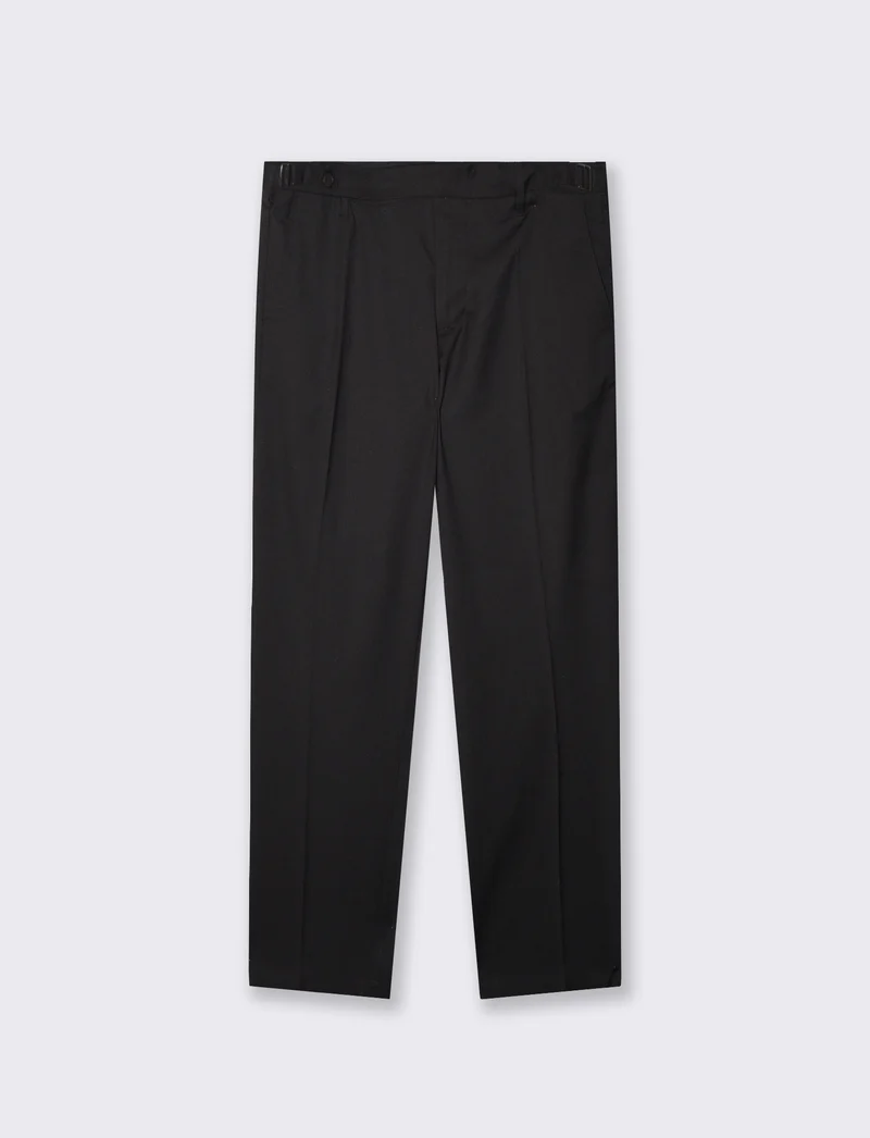 Pantaloni Chino Formali con Fibbia Laterale - Nero