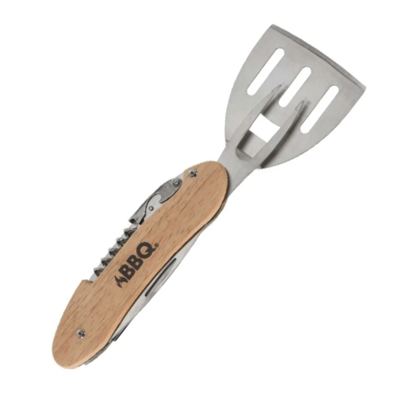 Set Per Barbecue 5 In 1 Bbq Koopman | Acciaio Inox E Manico In Legno | Accessori Multifunzione