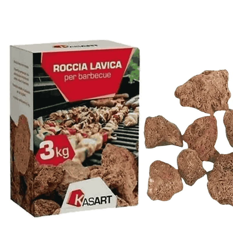 Roccia Lavica Kasart Per Barbecue | Pietre Naturali Per Cottura Uniforme | Confezione In Scatola