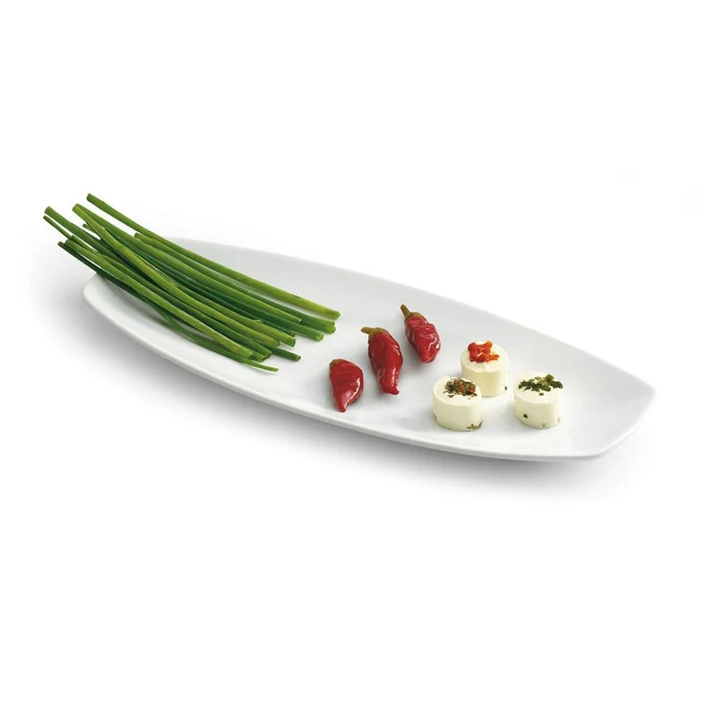 37 x 15 cm - Party Vassoio Rettangolare In Porcellana Set 6 Pz