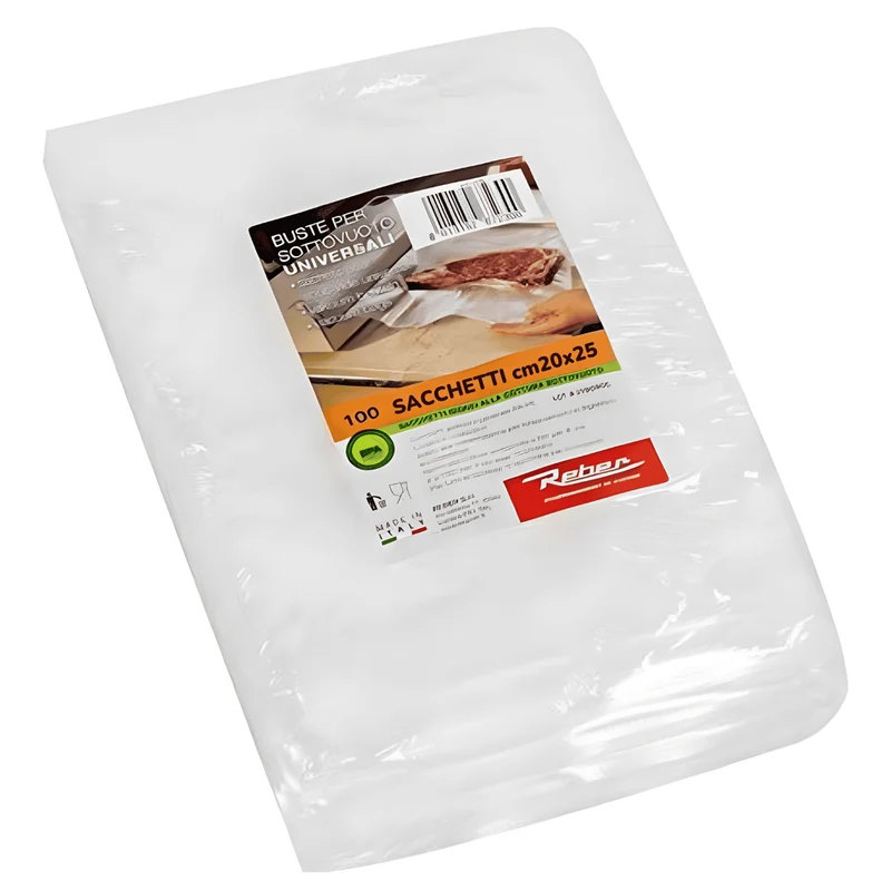Buste Sottovuoto Reber Goffrate Per Alimenti 20x25cm | Made In Italy | Uso Domestico E Professionale | Alta IT