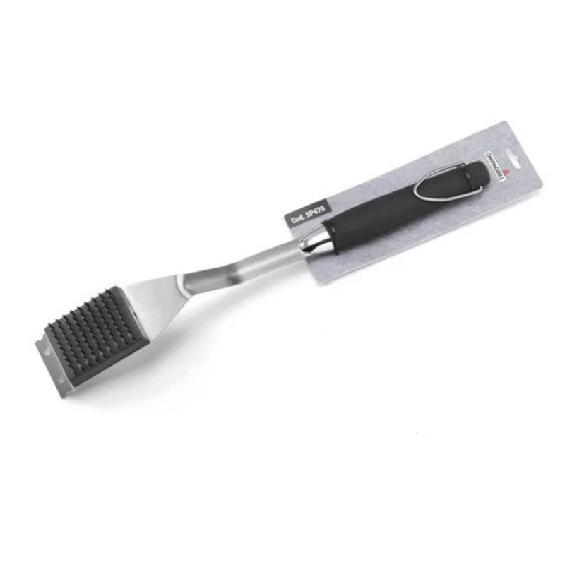 Spazzola Per Barbecue Ompagrill | Acciaio Inox Professionale | Manico Antiscivolo Rinforzato | Alta Resistenza