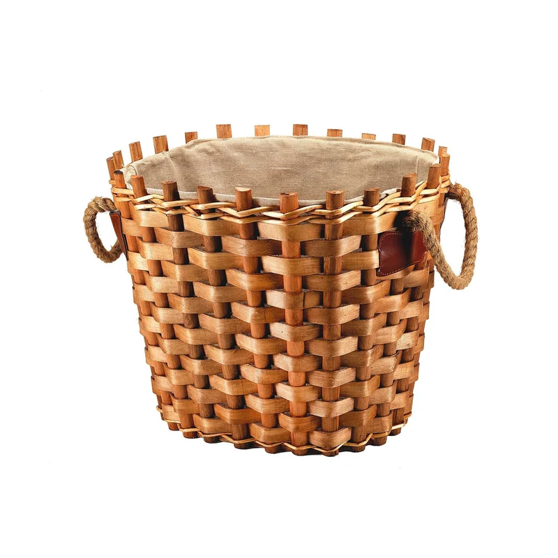 Cestino Portalegna Foderato Ovale 50x42x40cm