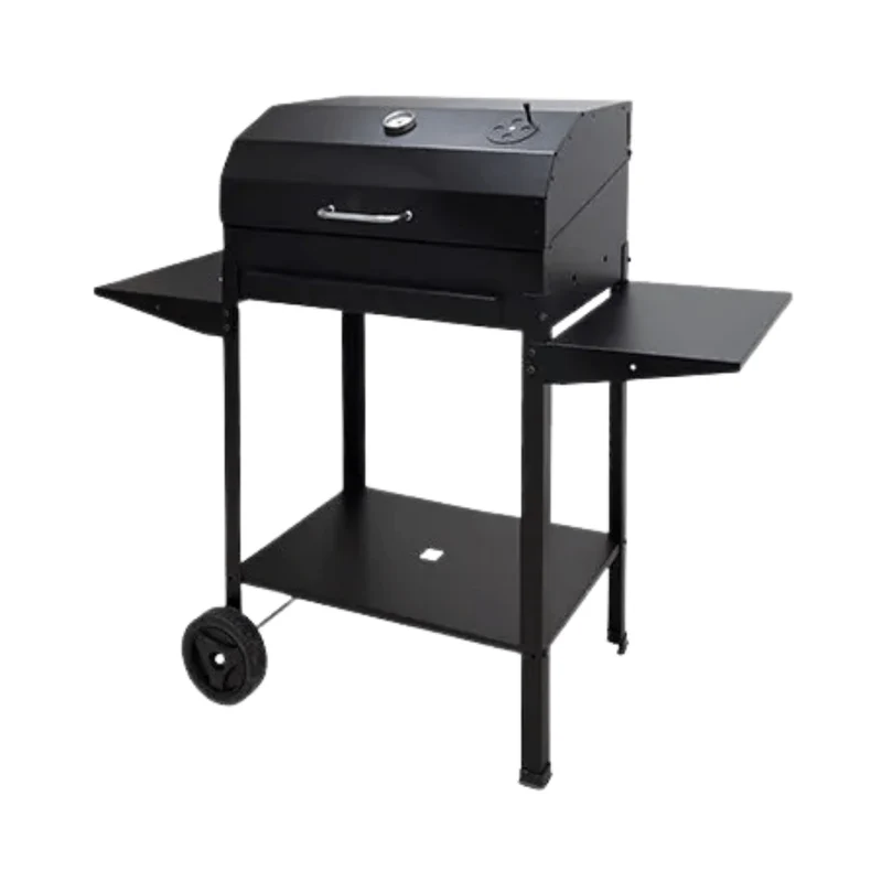 Barbecue A Carbone El Gaucho Caravan 60 | Griglia Acciaio Cromato | Coperchio Con Termostato