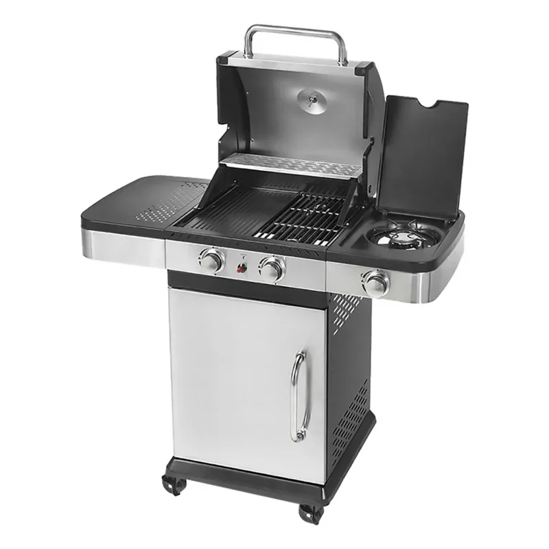 Barbecue A Gas Indianapolis 3 Titanium Ompagrill | 3 Fuochi Con Griglia Ghisa E Fornello Laterale