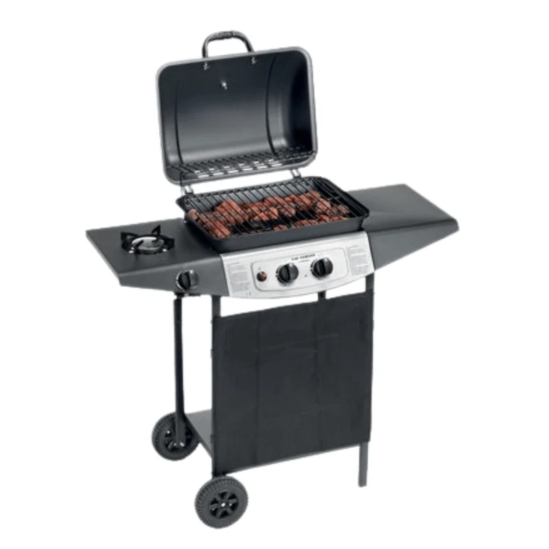 Barbecue A Gas Double Cooking System Ompagrill | Roccia Lavica E Cottura Riflessa | 2 Bruciatori Inox