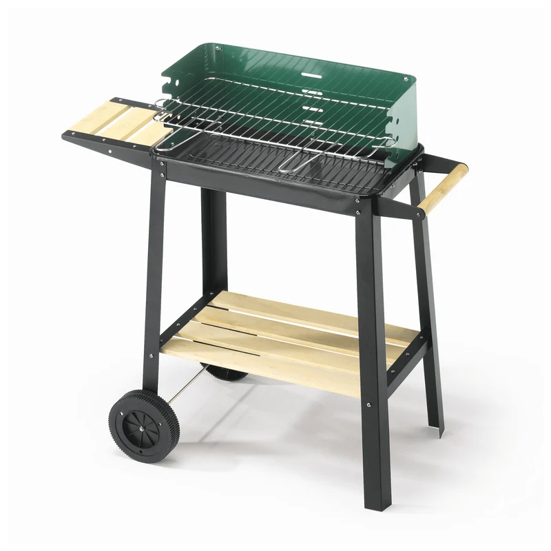 Barbecue '72-47 Eco' Ompagrill | Struttura In Acciaio Smaltato | Doppia Griglia Regolabile E Ruote (Copia)