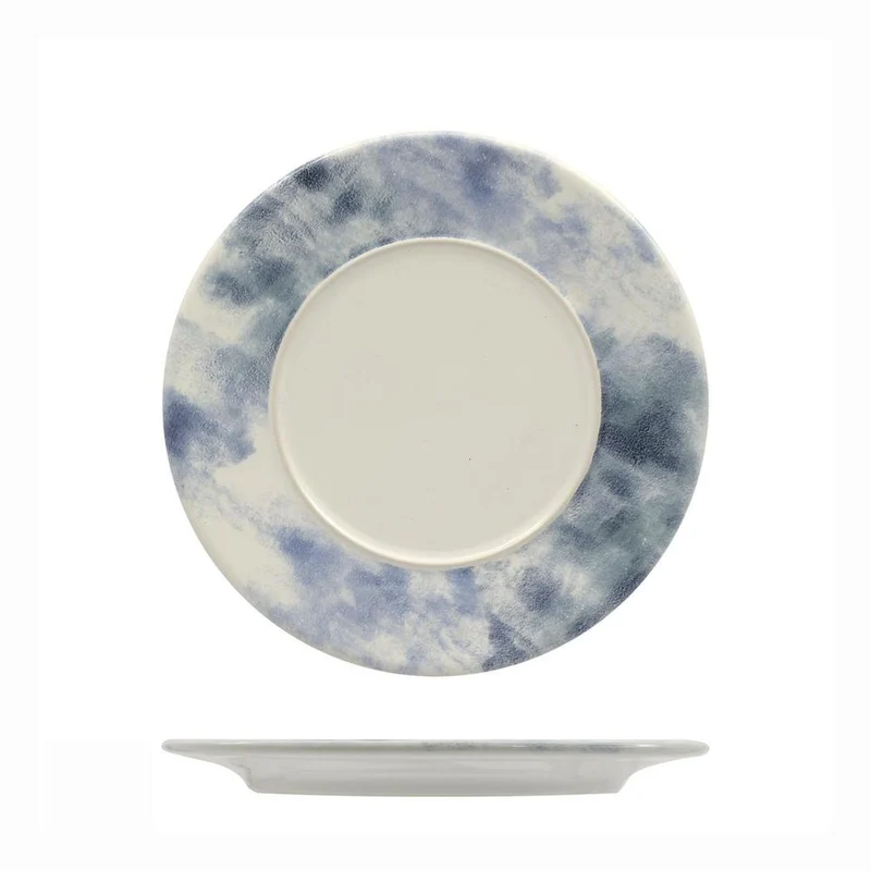 Estoril Piatto Piano Con Falda Decorato In Gres porcellanato Set 6 Pz