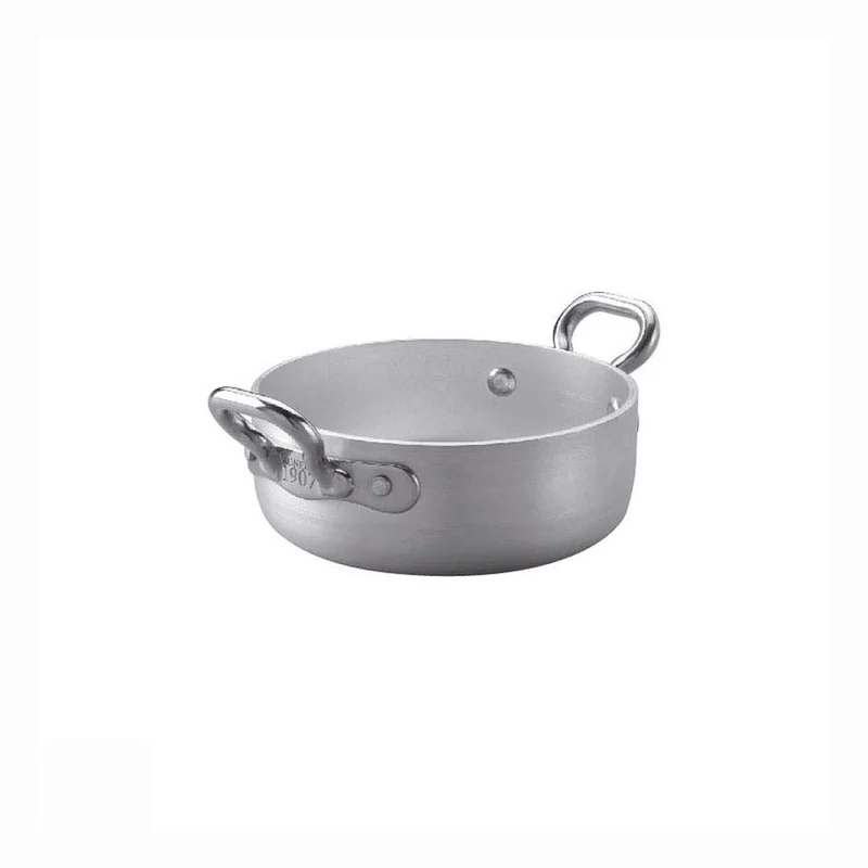 1932 Servizio In Tavola Casseruolina Bassa Monoporzione In Alluminio Con Manici 1907 In Acciaio Inox