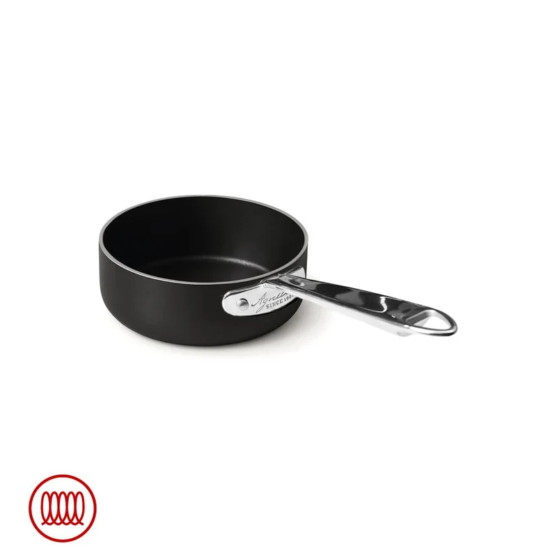AlBlack 1907 Casseruola Bassa Induzione In Alluminio Antiaderente 5mm Con Manico Inox