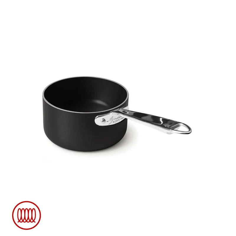 AlBlack 1907 Casseruola Alta Induzione In Alluminio Antiaderente 5mm Con Manico Inox