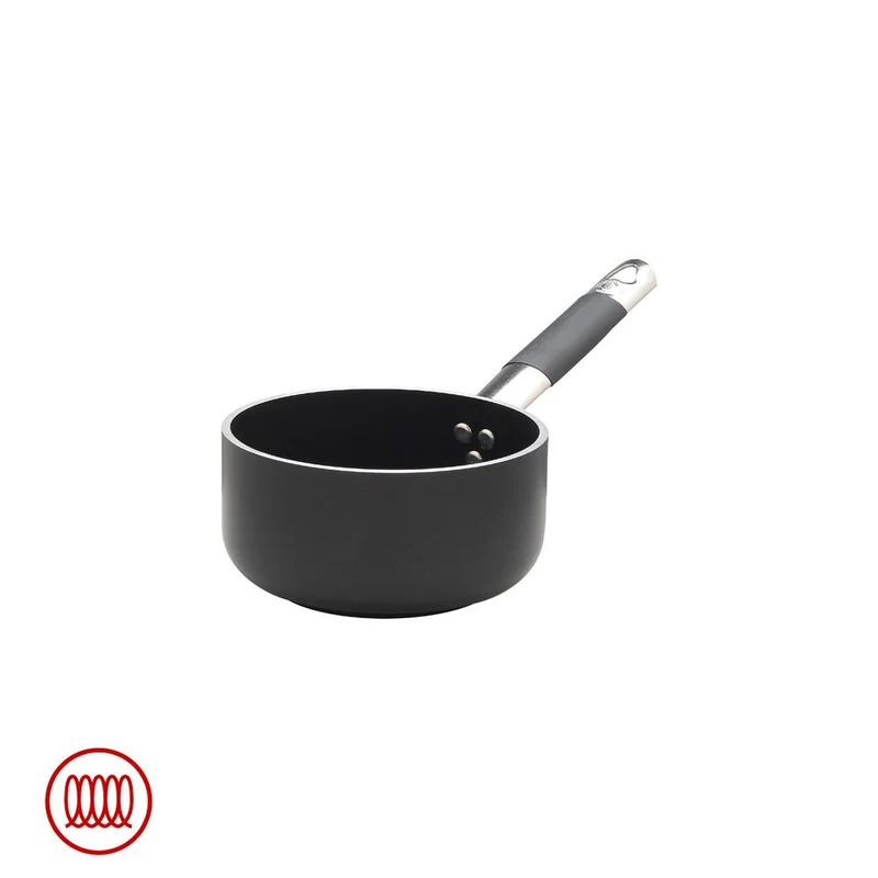 AlBlack Casseruola Alta Induzione In Alluminio Antiaderente 5mm Con Manico Cool Inox